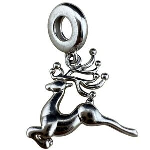 Sterling Silver Reindeer Charm Pendant 925 RL Thailand Bracelet Necklace